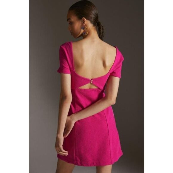 MAEVE By Anthropologie Hot Pink Mini Cut Out Dress Womens Size Small - Picture 2 of 12